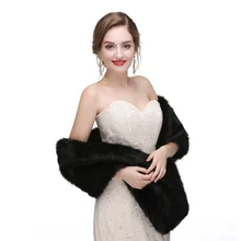 Распродажа, черный женский меховой платок, теплый плащ для свадьбы, свадебное болеро, вечерние, из искусственного меха, черная накидка, меховая накидка на плечи