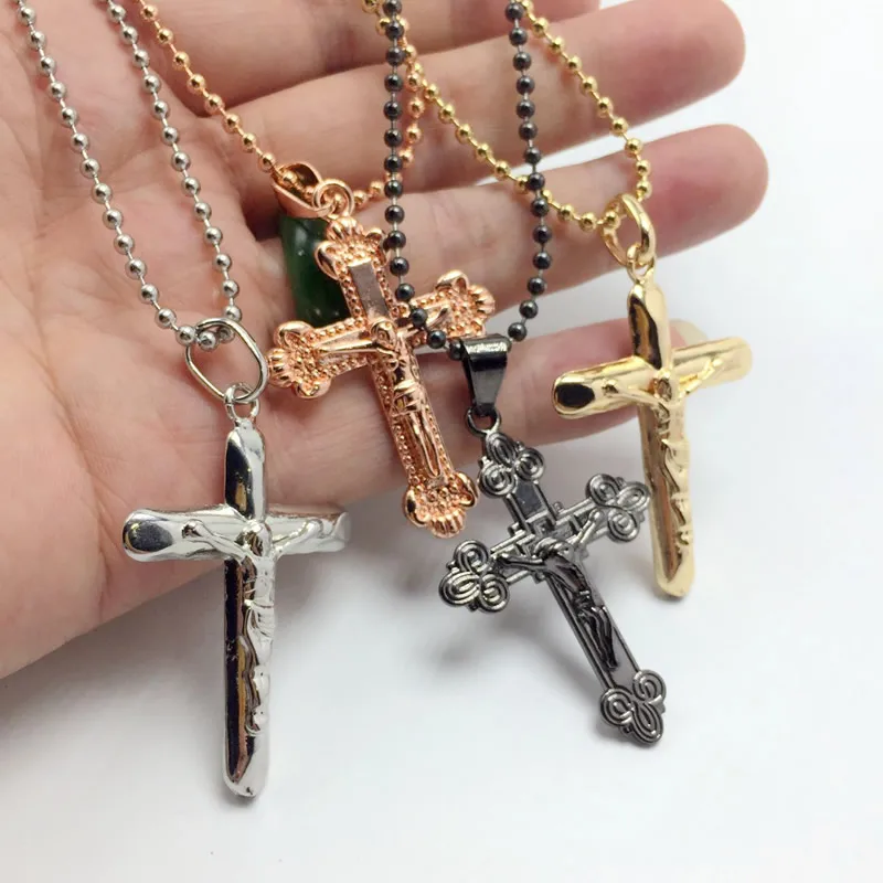 Fashion Trendy Stainless Steel Simple Little Cross Pendant Necklace For men or women jewelry 2019 4 colors Best Gift | Украшения и