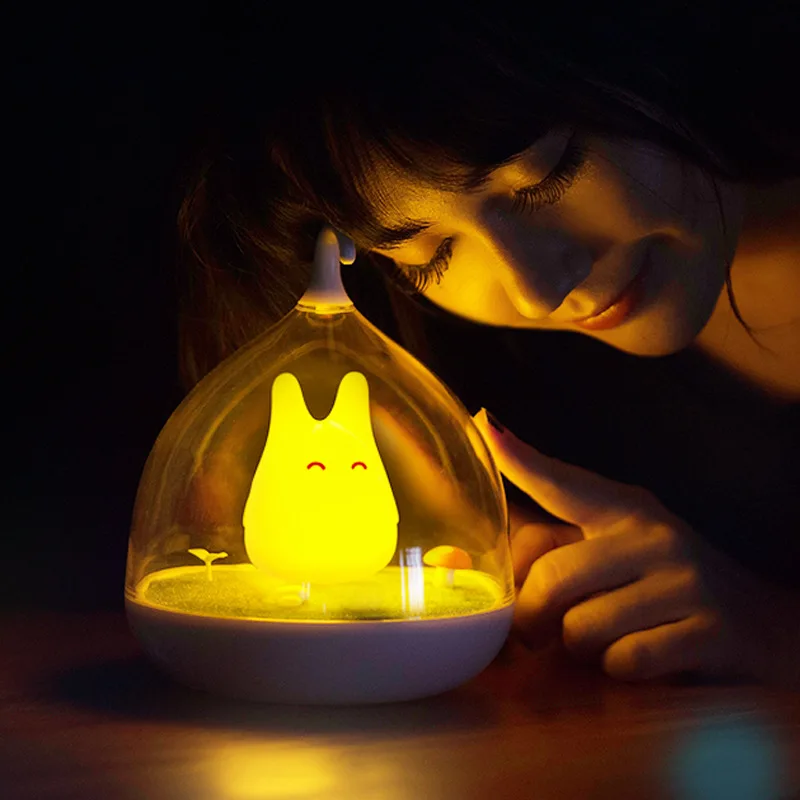 noite portátil fácil toque luz sensing totoro mesa luz dormir