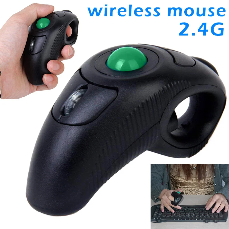 

Newly USB 2.4GHZ Wireless Finger HandHeld Trackball Mouse Mice for PC Laptop DC128