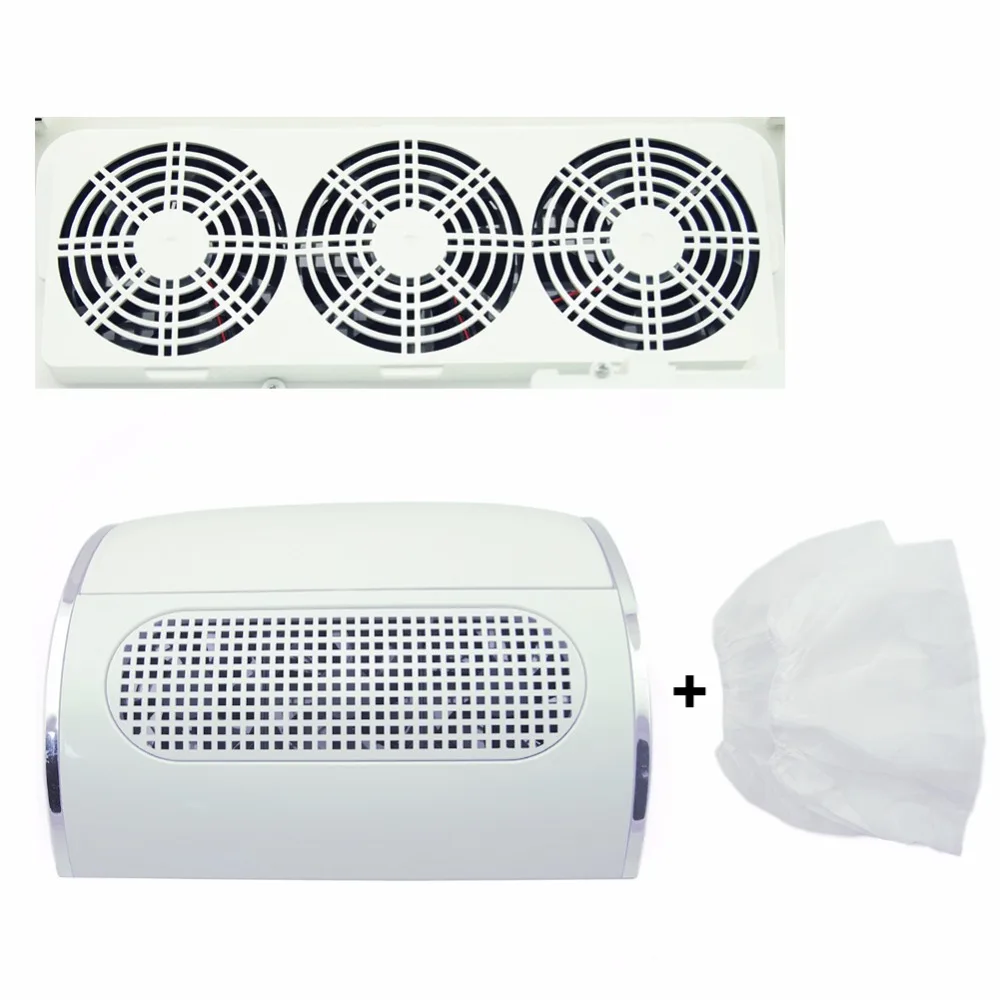

Nail Dust with 2 Dust Collecting Bags Cleaner Powerful Nail Dust Suction Collector with 3 Fan Vacuum Cleaner Manicure Tools