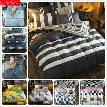 

Fashion Stripe Duvet Cover 3/4 pcs Bedding Set Big King Queen Double Size Quilt Comforter Pillow Case Bed Linens 180x220 200x230
