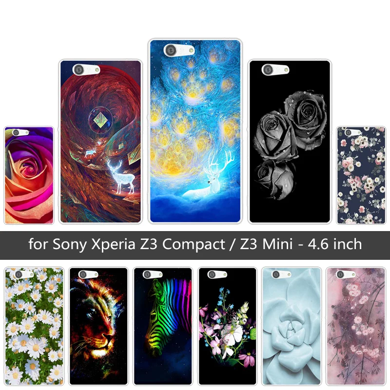 Мягкий ТПУ чехол для Sony Xperia Z3 Compact Mini D5803 D5833 прозрачный силиконовый цветной Coque |