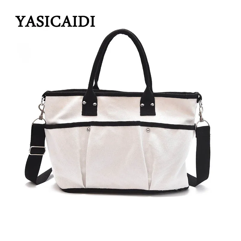 

Female Canvas Travel Bag Handbags Simple Style Fashion Women Large Capacity Single Shopping Shoulder High Quality Messenger Bags
