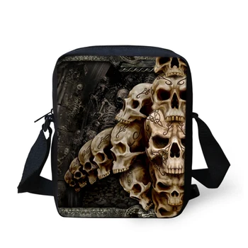 

ELVISWORDS Fashion 3D Skull Face Messenger Bags Punk Style Boys Crossbody Bag Kids Shoulder Bag Travel Handbag Mochila Escolar