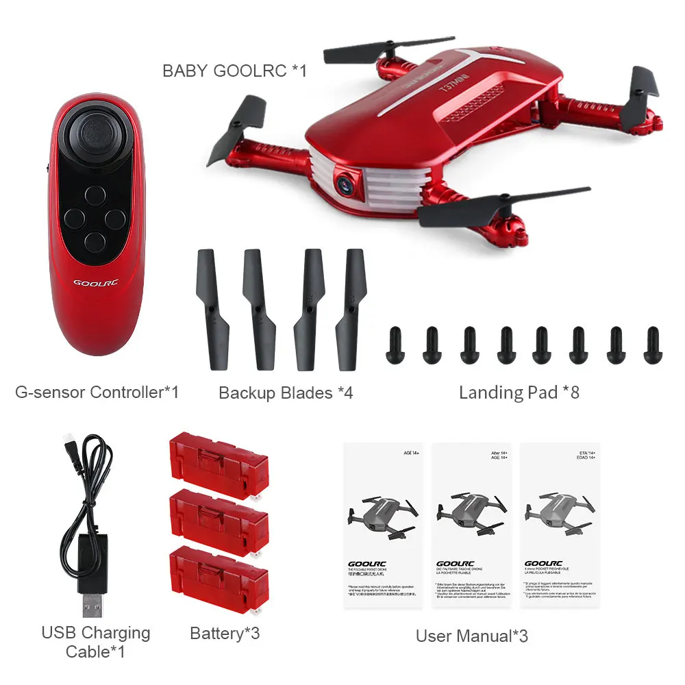 Квадрокоптер GoolRC T37 H37 с 6 осевым гироскопом Wi Fi FPV 720P HD камера селфи мини дроны