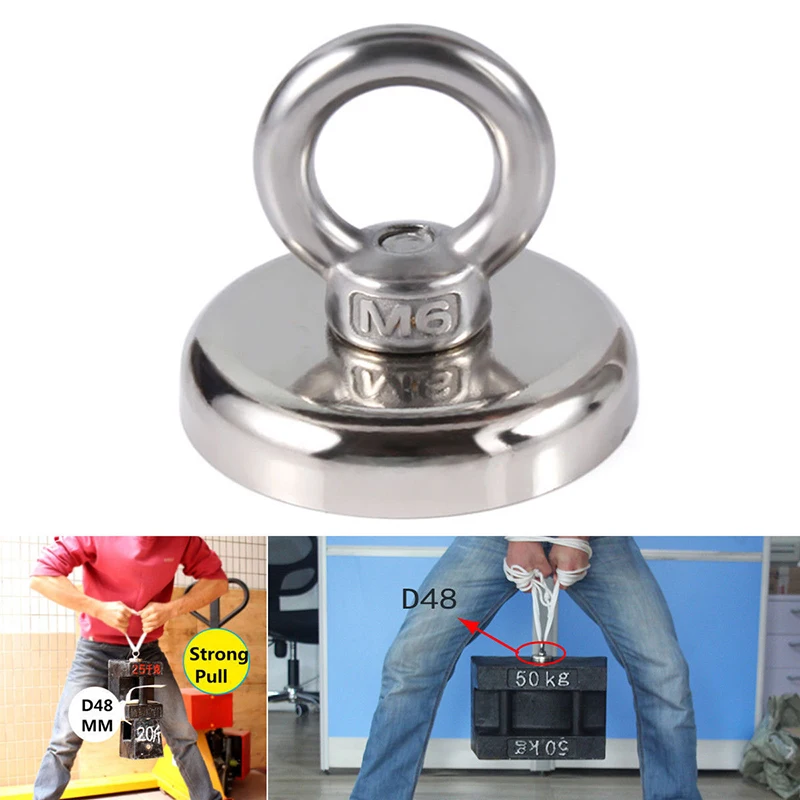2020 New Recovery Magnet Hook Strong Sea Fishing Diving Treasure Hunting Metal Detector Searching Rails Handling Tools afbeelding