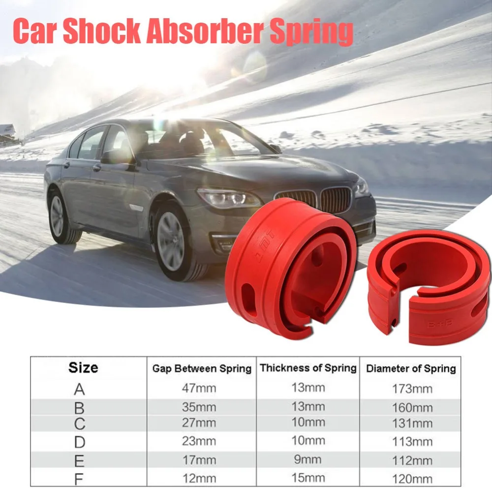 2PC Red Color Car Shock Absorber Spring Bumper Power Auto Buffers A B C D E