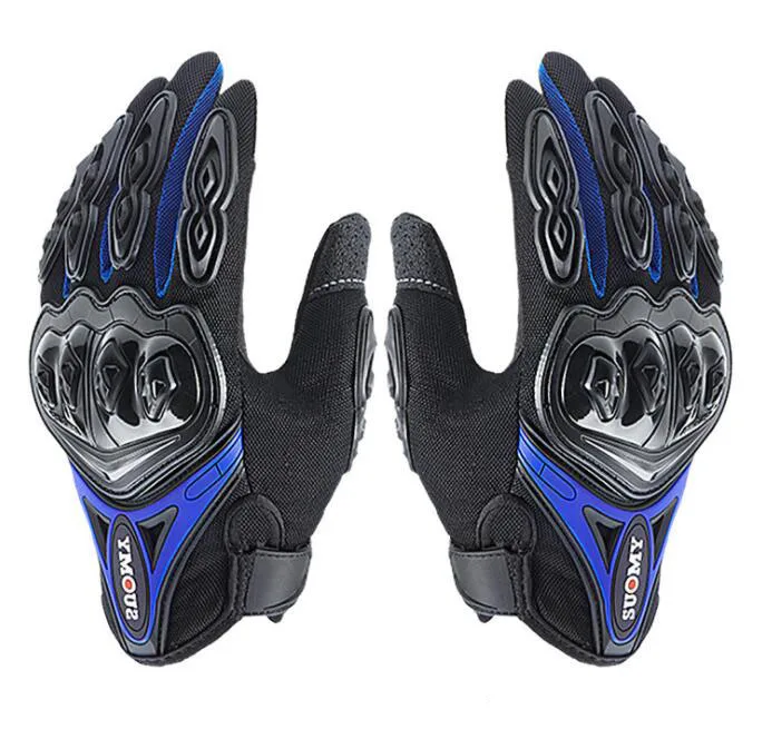 SUOMY мужские водонепроницаемые перчатки для езды на мотоцикле мото-перчатки ветрозащитные Guantes сенсорный экран гоночные перчатки для езды на мотоцикле для зимы - Цвет: SU-10 Blue