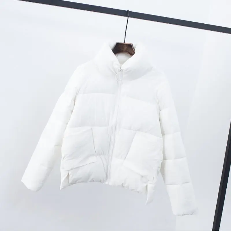 Женская зимняя куртка, модное короткое пальто со стоячим воротником, Женская однотонная теплая куртка, пальто, женская зимняя парка, Mujer C5000