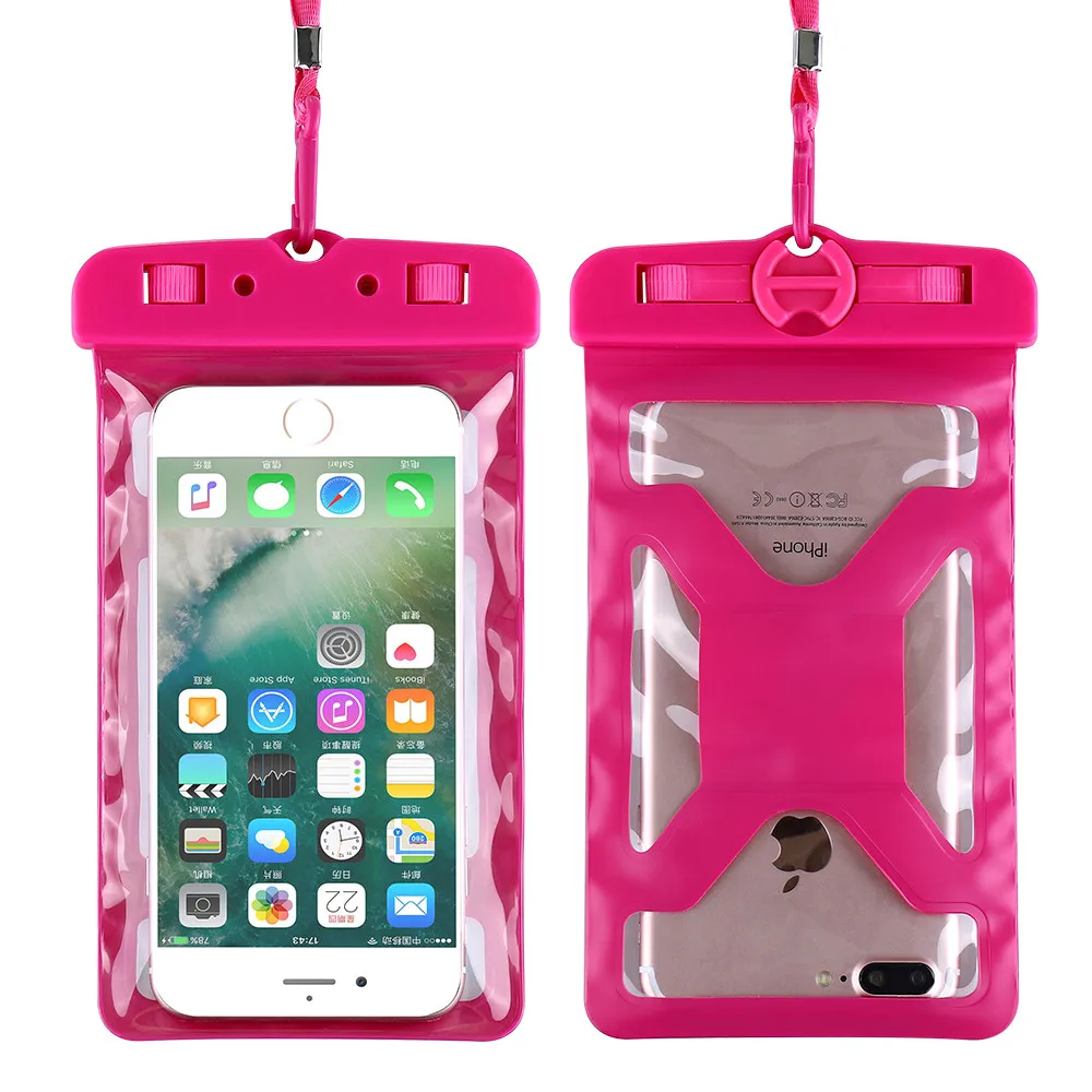 Hot Pink KISSCASE Водонепроницаемый мобильный чехол для iPhone X/XsMax/Xr/8/7 Водонепроницаемый мешок ясно ПВХ герметичный под водой для samsung S8 S9 S10 iphone xs max X крышка водонепроницаемый чехол - Цвет: Hot Pink