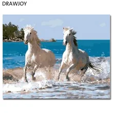 DRAWJOY в рамке DIY живопись по номерам лошадь и каллиграфический домашний декор для гостиной GX8863 40*50 см