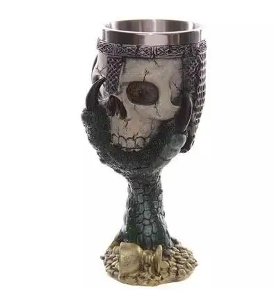 Необычная нержавеющая сталь, готика бокал вечерние креативные бокалы для питья 3D Череп Скелет в стиле панк бокал для вина es стаканы для виски - Цвет: H