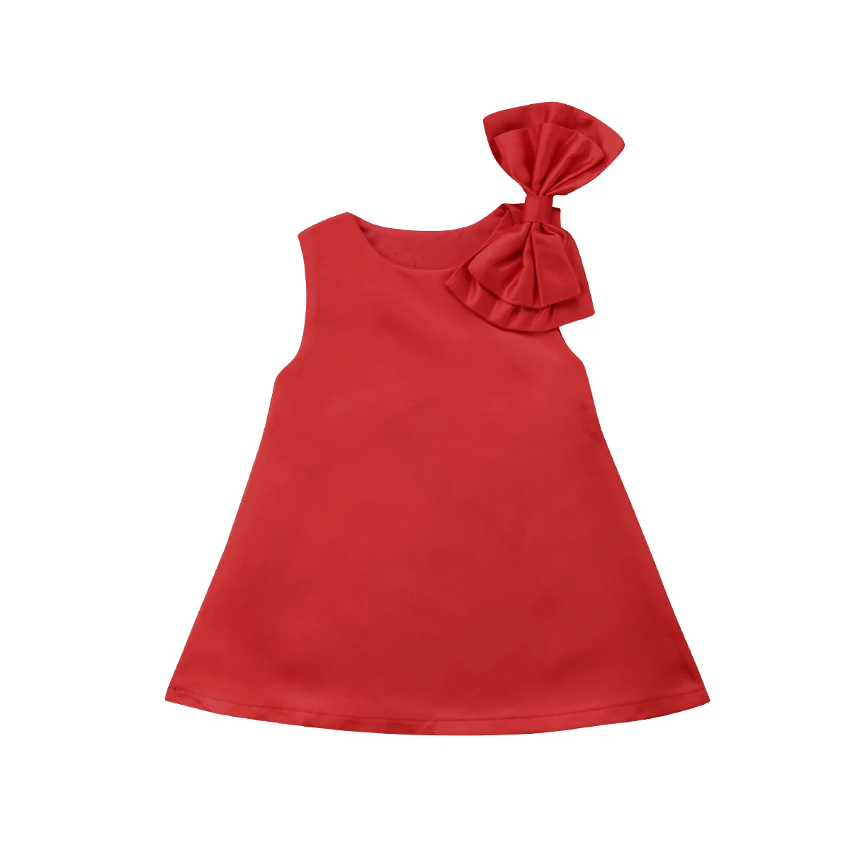 2018 Newly Summer Princess Fashion Toddler Baby Girls Dress Sleeveless Bow Red A-Line Knee-Length Sundress 1-6Y | Детская одежда и