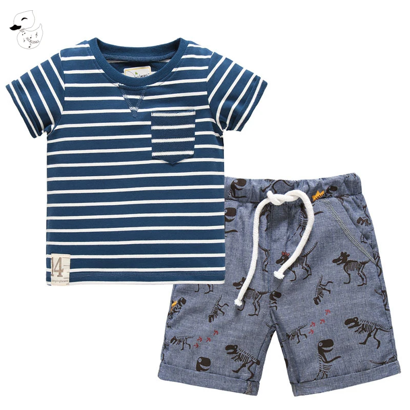 BINIDUCKLING 2018 Summer Boys Sets Boy Clothes Striped T Shirt+Short Pants Cotton Casual Set Children Suits Brand Clothing BINIDUCKLING 2018 Summer Boys Sets Boy Clothes Striped T Shirt+Short Pants Cotton Casual Set Children Suits Brand Clothing