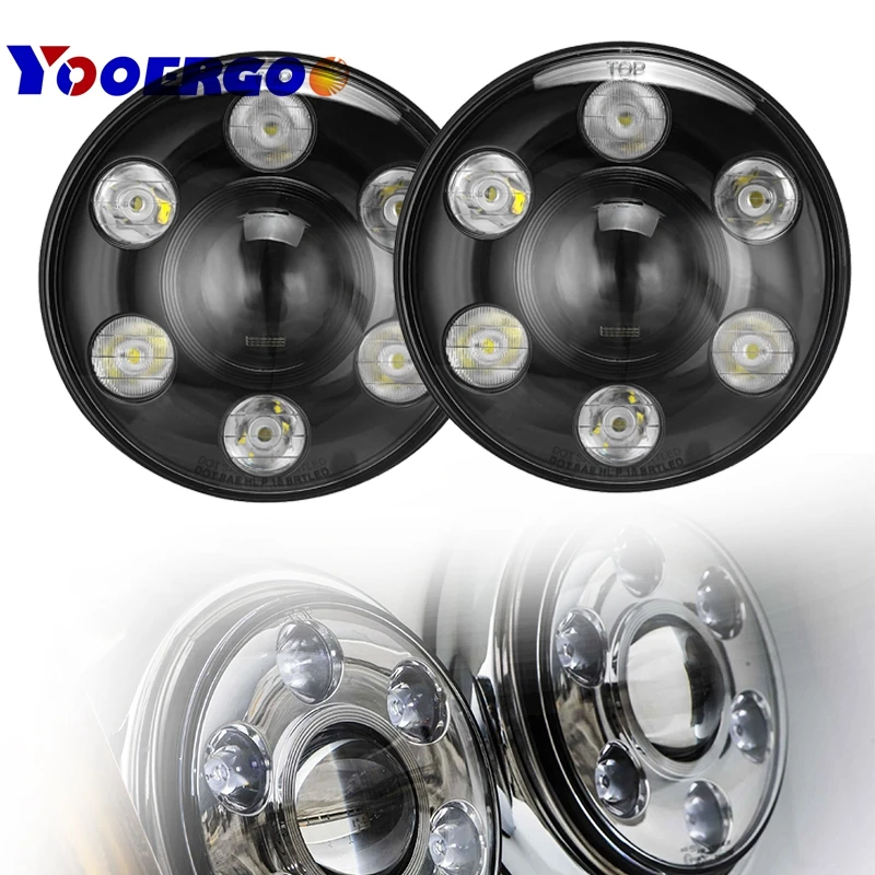 

7 inch Round Projector Reflector LED Headlight For Jeeps 97-16 Wrangler JK LJ Hummer H6014 H6024