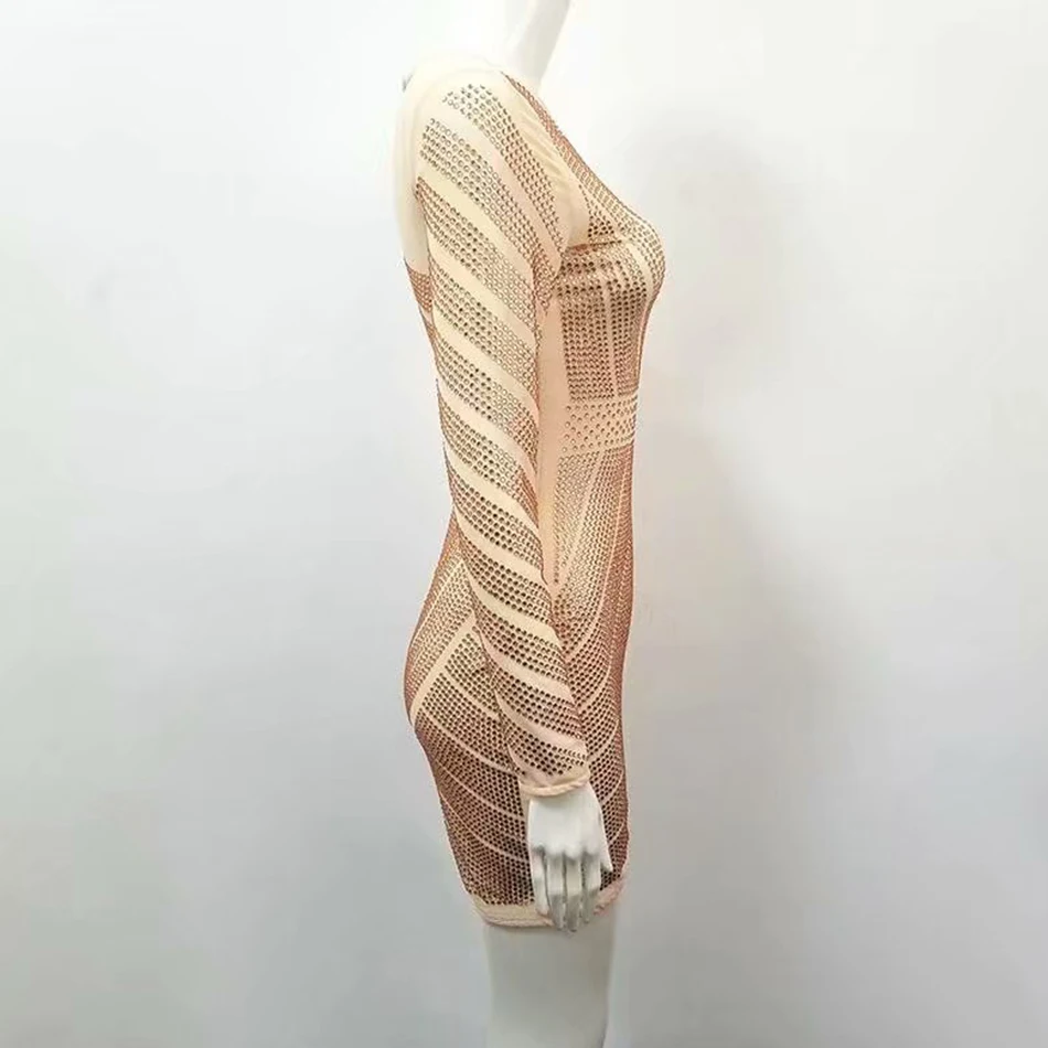 Manga-Longa-de-alta-Qualidade-de-Um-Ombro-Moda-Vestido-Brilhante-Dia-de-Festa-Mini-Vestido (3)
