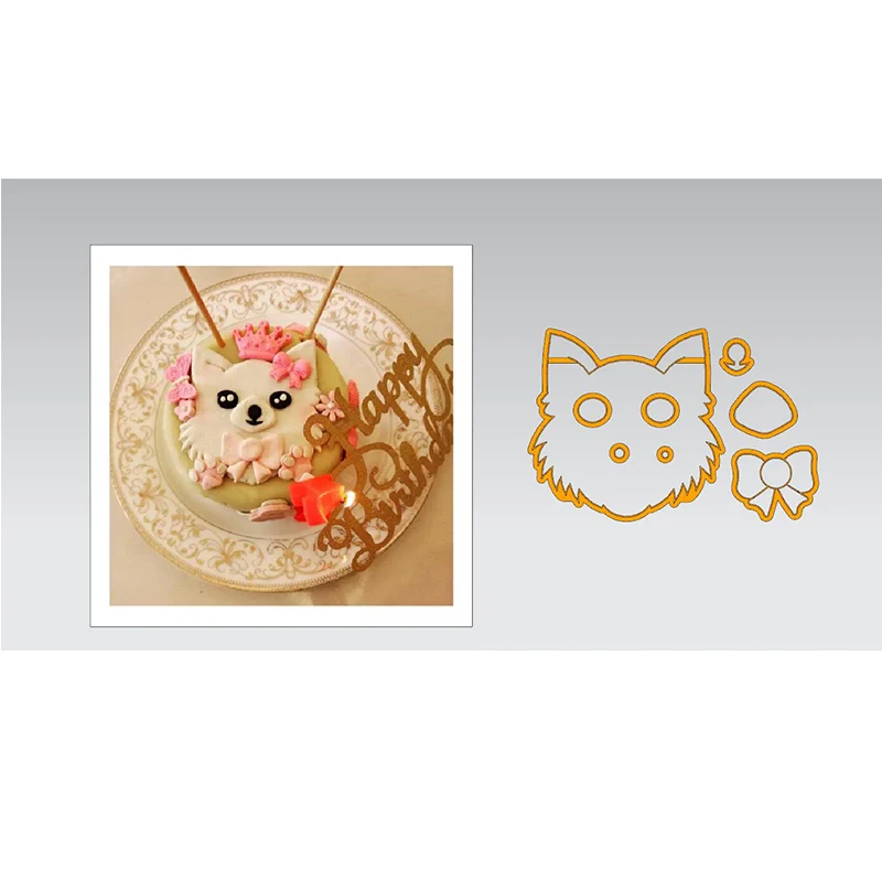 

Lovely Dog Face Cookie Cutters Fondant Cupcake Top Mold Custom Made 3D Printed Cake Decoration Tools Biscuit Molds