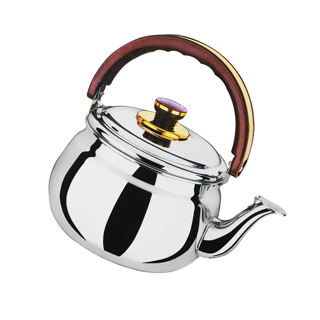 2pcs Outdoor Camping Stainless Steel Whistling Kettle Kitchen Tea Pot 0.6L