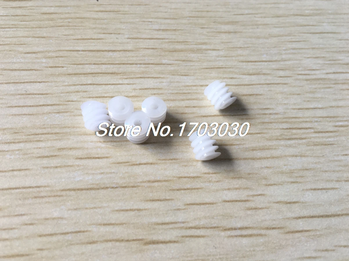 30 Pcs 2mm Aperture Plastic Worm Gear Turbine 6mmx6mm for Toy Motor Spindle
