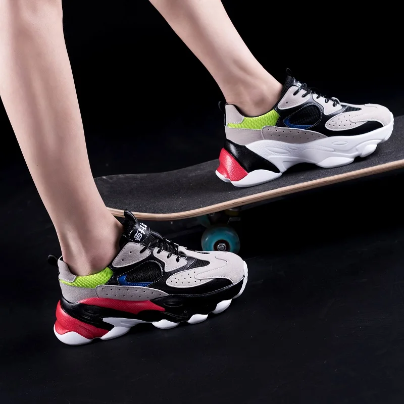 

Fashion Dad Shoes Women 2019 Autumn New Wild Breathable Mesh Thick Sole Platform Sneakers Lace-up Casual Sports Shoes