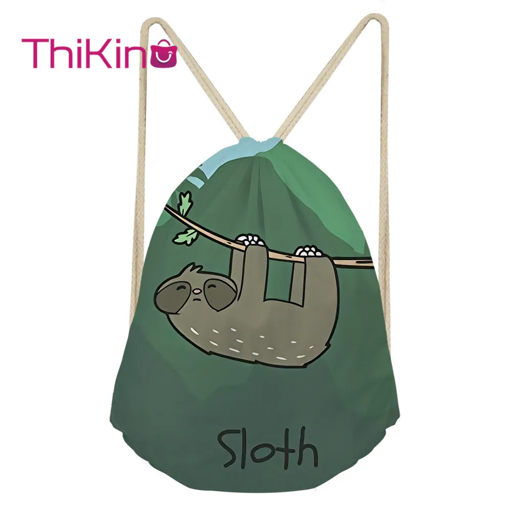 Thikin/милый Повседневный мешок на завязках для девочек, сумка для женщин, рюкзак для путешествий, мягкая женская пляжная сумка со шнурком