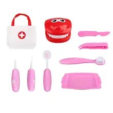 9 шт. смешной доктор стоматолога проверить Зубы Модель Набор Медицинский Набор Обучающие ролевые игры моделирование PUZ игрушка для малышей Дети играть