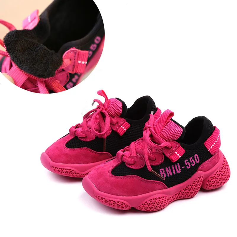 

Winter Sneakers For Kids 2018 Fashion Warm Sport Footwear For Children Big Boys and Girls Casual Shoes Anti slip Heelys Age 3-13