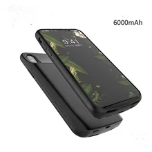 6000 мАч Внешний корпус питания зарядное устройство чехол для iPhone X Портативный резервного копирования зарядки задняя крышка чехол встроенный магнитный