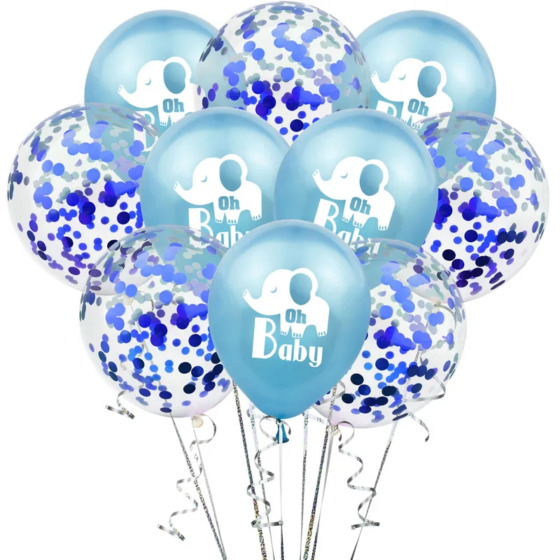 12Inch Oh Baby Elephant Latex Balloons Kids Birthday Decoration  Confetti Balloon Baby Shower Patry Supplies