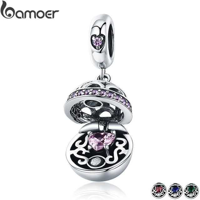 BAMOER Authentic 925 Sterling Silver Love Gift Box Ciondola Sfera Del Pendente d BAMOER Authentic 925 Sterling Silver Love Gift Box Ciondola Sfera Del Pendente d