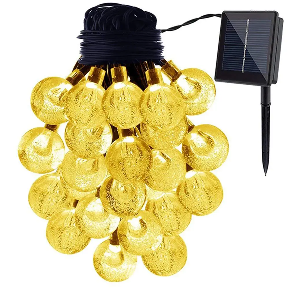 

New Crystal ball Solar Lamp Power LED String Fairy Lights Solar Garlands Garden Christmas Decor For Outdoor