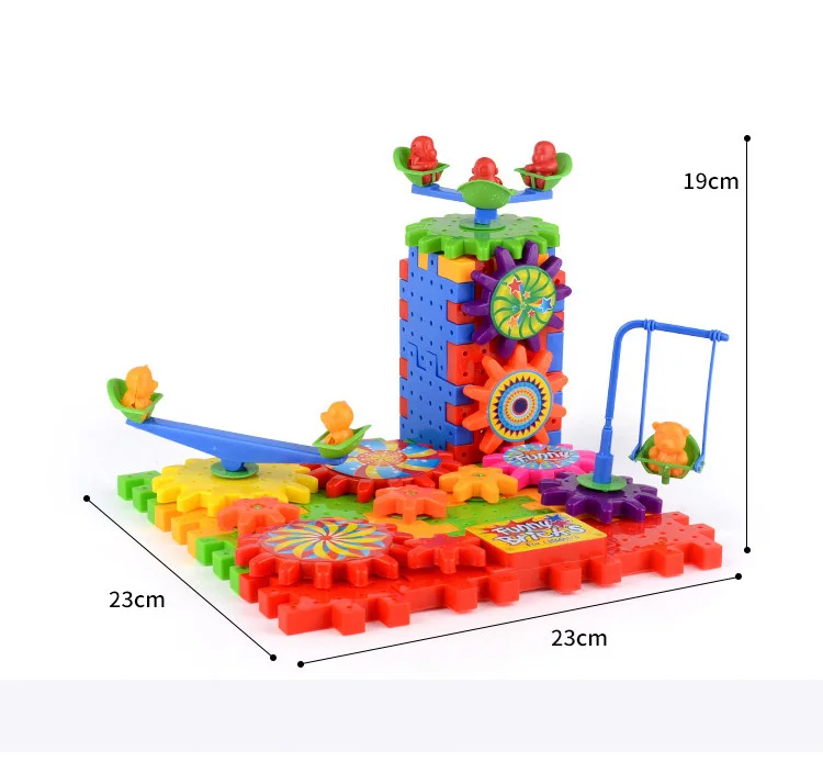 Лидер продаж 81 шт./компл. электрические шестерни 3D головоломки строительные наборы пластиковые кирпичи развивающие игрушки для детей