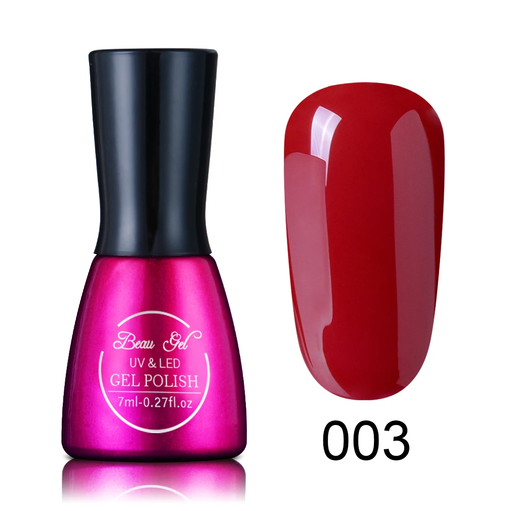 Beau гель 12 сексуальный цвет красного вина 7 мл/уп. УФ Гель-лак замачиваемый Гель-лак для ногтей чистый цвет лак для ногтей Дизайн ногтей - Цвет: JH003