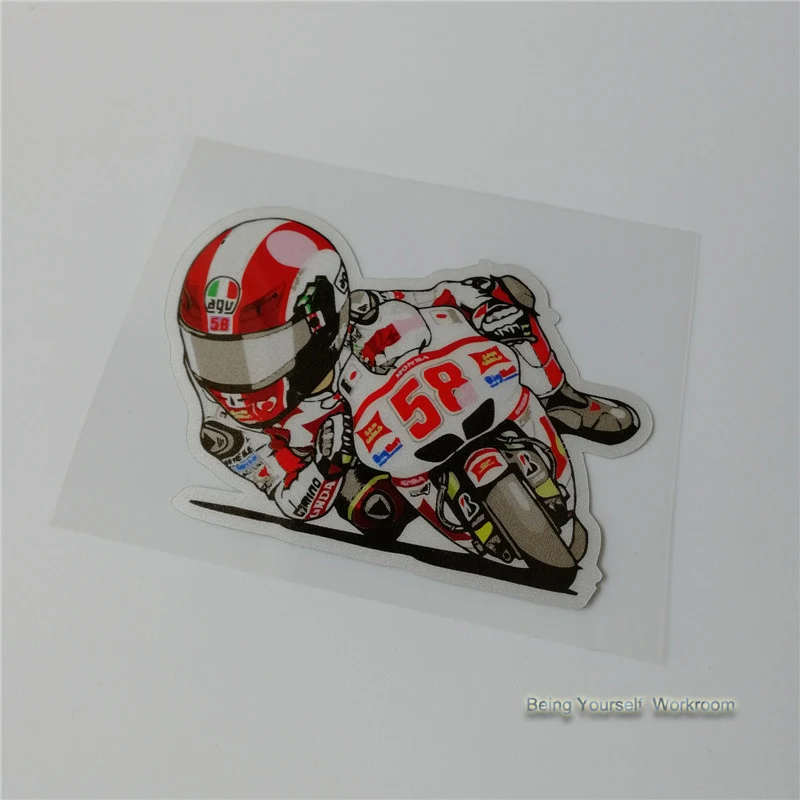 

motorsport Marco Simoncelli No.58 stickers for racing motorcycle helmets Motocross sticker reflective motor decals