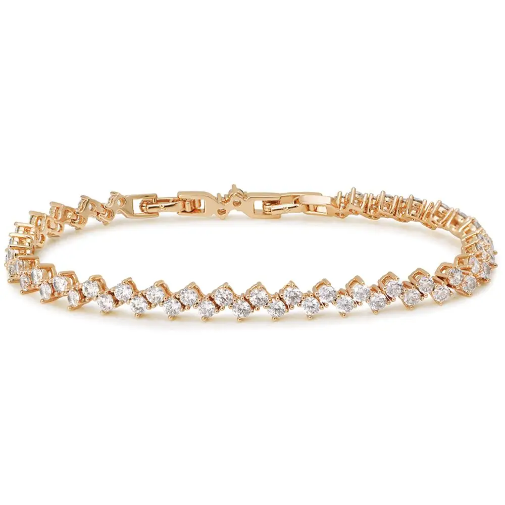 Женский браслет MxGxFam изящный золотого цвета с цирконием 19 3 см * 6 мм|bracelet fashion|fashion