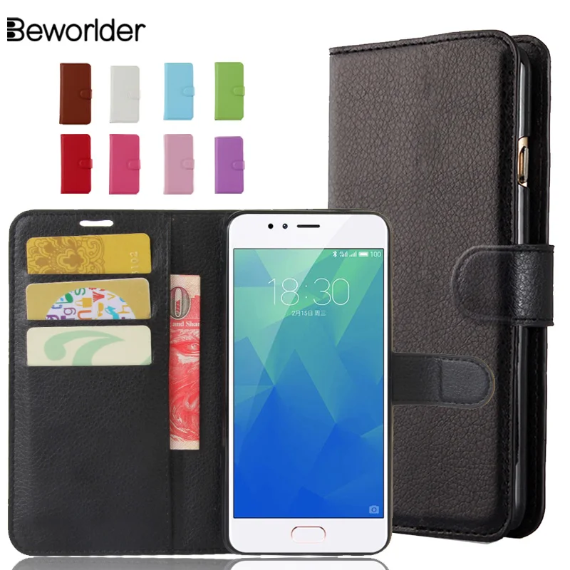 

Beworlder For Meizu M5S / M5s mini Flip Card Slots High Quality Wallet Lichee Pattern 9 Colors PU Leather Case Stand Bags Cover