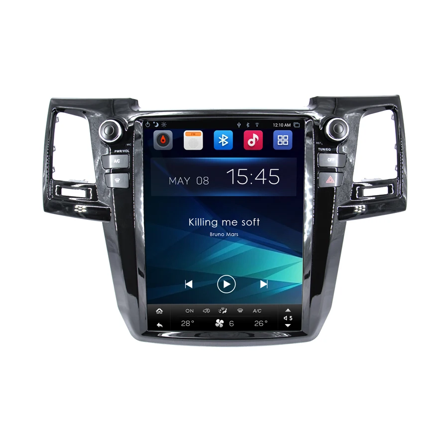 Otojeta de pantalla vertical tesla unidades quad core Android 7,1 coche Multimedia GPS reproductor de Radio para Toyota Fortuner/Revo /hilux 15