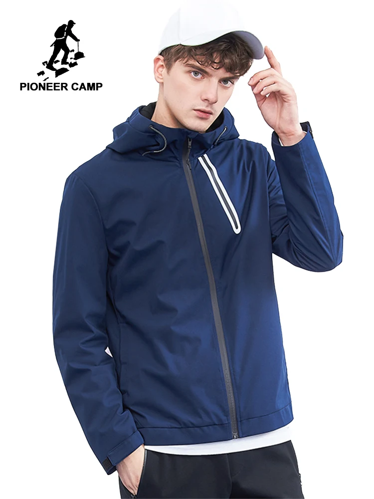 Мужская куртка с капюшоном Pioneer camp водонепроницаемая на молнии из дышащего