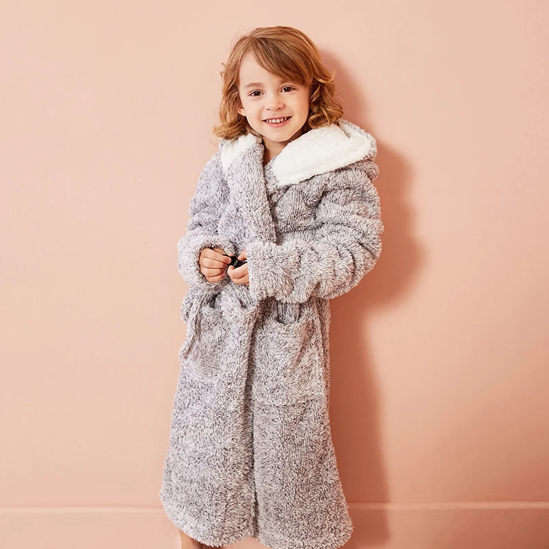 Billige Kinder Bademantel Einfarbig Cartoon Hoodies Mädchen Nachtwäsche Bad Handtücher Kinder Weichen Bademantel Pyjamas 4 13 Jahre kinder kleidung