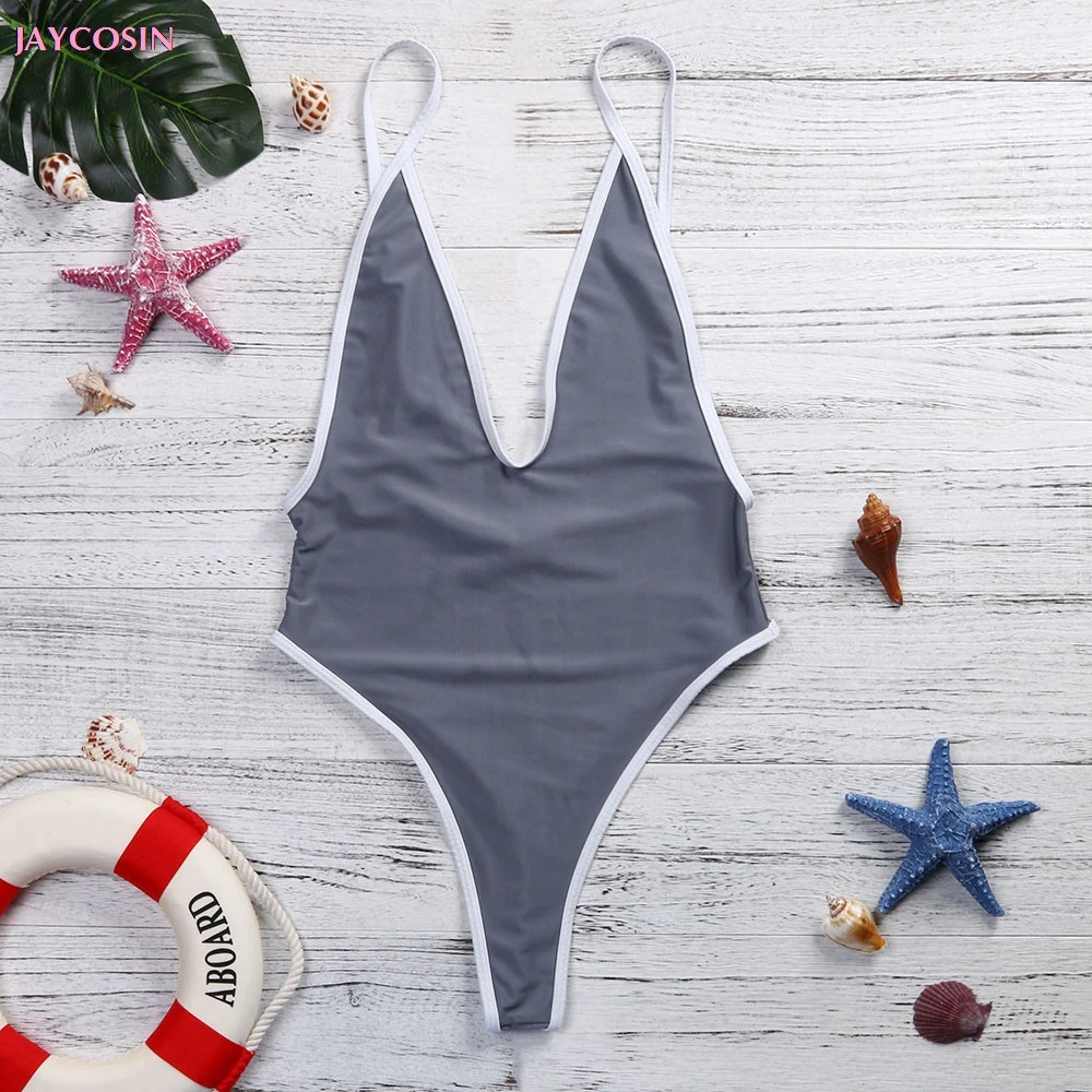 JAYCOSIN 2019 Instagram Купальники S XL женские стринги с V образным вырезом цельный принт