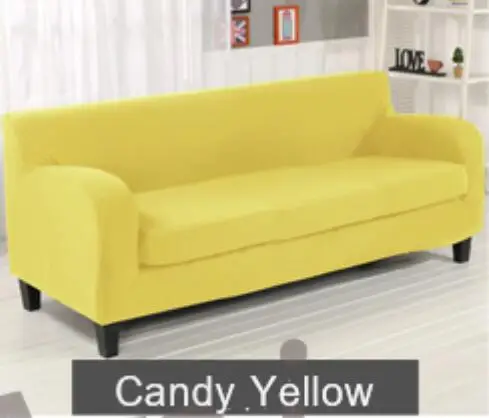2 шт. для диванов все включено: 1 чехол для дивана+ 1 Модные наволочки Soild красный диван Чехлы с подлокотниками большие эластичные покрывало для дивана - Цвет: Candy Yellow