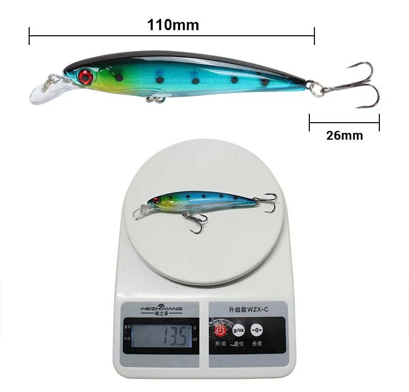 Amlucas Minnow Fishing Lure Laser Hard Bait 11cm 13.5g Floating Fishing Wobblers Crankbait 3D Eyes Swimbait Peche Fishing Tackle