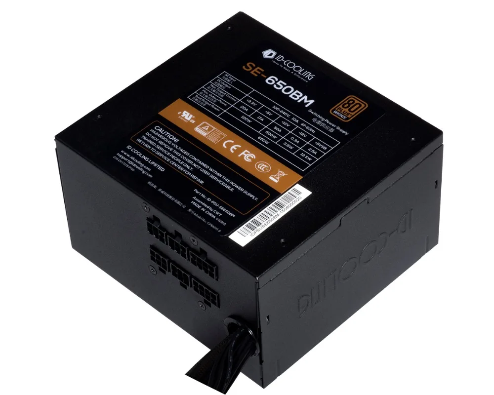 ID-COOLING SE-650BM 80 زائد البرونزية ، نصف تصميم وحدات ، 650 واط السلطة الحقيقية الكمبيوتر المكتبي pc إمدادات الطاقة إمدادات الطاقة