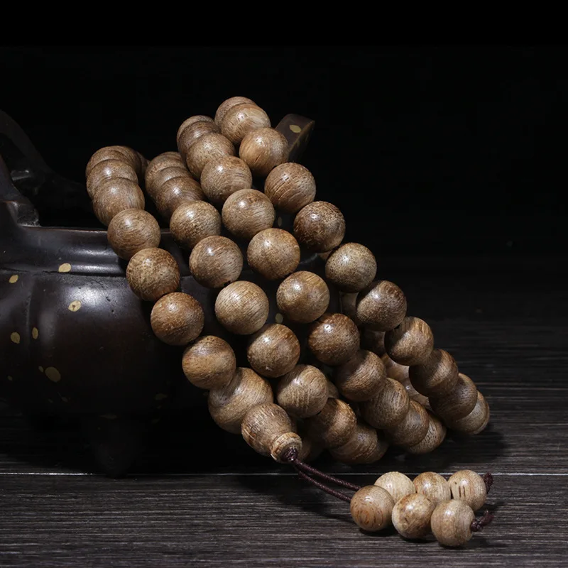 Аутентичные 108 бусины 8 мм модные молитвенные бусы браслеты мужские ювелирные изделия деревянный браслет натуральный агаровое дерево браслет мужские молитвенные бусы