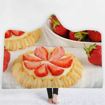 

SOFTBATFY Dessert Pie Hooded Blanket Fleece Throw Blanket Dropshipping