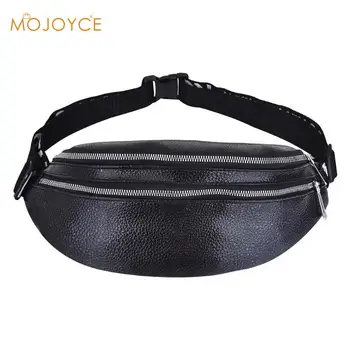 

Pure Color Litchi Pattern Sports Unisex Leather Waist Fanny Pack Chest Bags Leather Breast Package Chest Beach Fanny Pack sac b