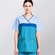 Хит цветной дизайн хирургические костюмы дышащая, с коротким рукавом костюм медика наборы для докторов медработников Униформа салон красоты Рабочие Комбинезоны