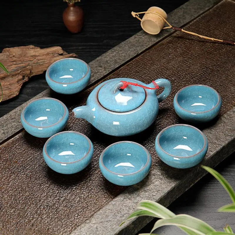 

Ice Crack Celadon Kung Fu Tea Set Porcelain Teaware Set Chinese Traditions Gai Wan Tea Cup Tea Sets Gaiwan Tea Pot Set Gift
