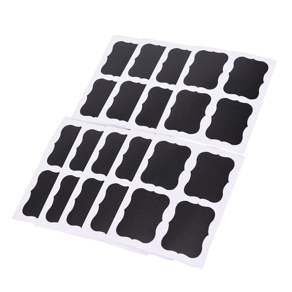 

36pcs Black stickers write with chalk 49 x 34mm label for use on candy jam jars can snack nut storage box container